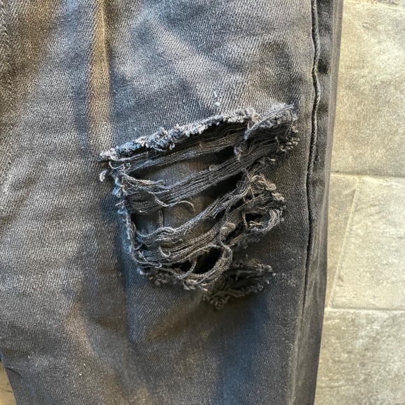 ❤️ AMERICAN EAGLE OUTFITTERS RIPPED LOW RISE BAGGY FLARE JEANS SIZE 0 SHORT - Picture 6 of 12